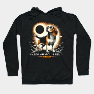 Solar Eclipse Beagle Adventure: Chic Tee with Playful Canine Friends Hoodie